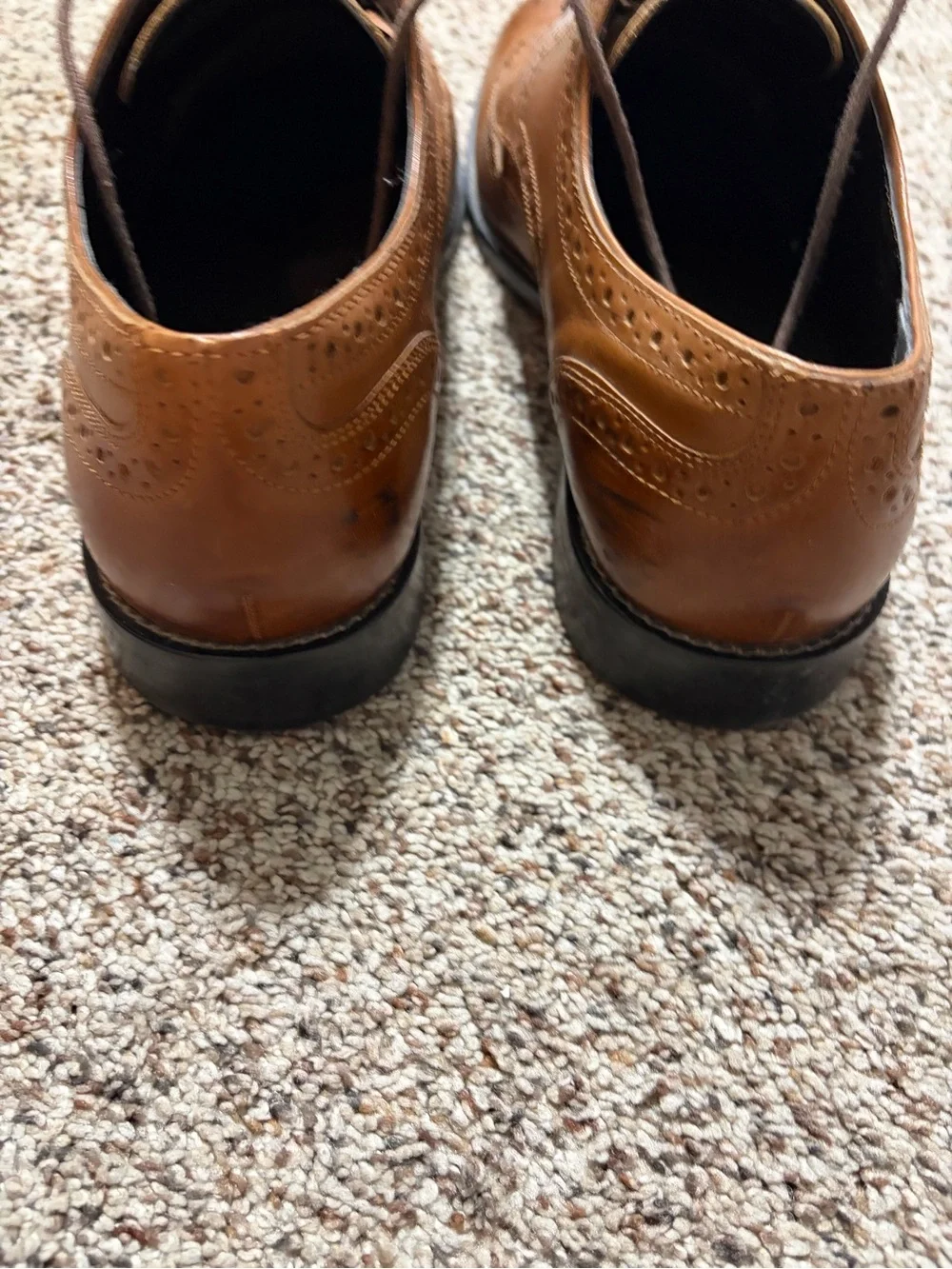 Nunbush Men's Brown Leather Wingtip Dress Shoes size 12